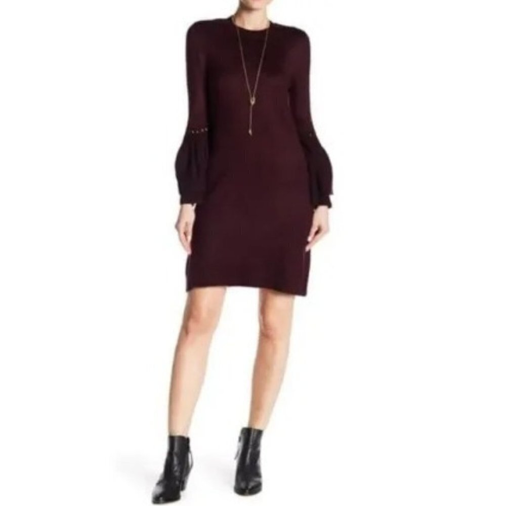 Eliza J Women's Tiered Bell Sleeve Mini Knit Dress - L